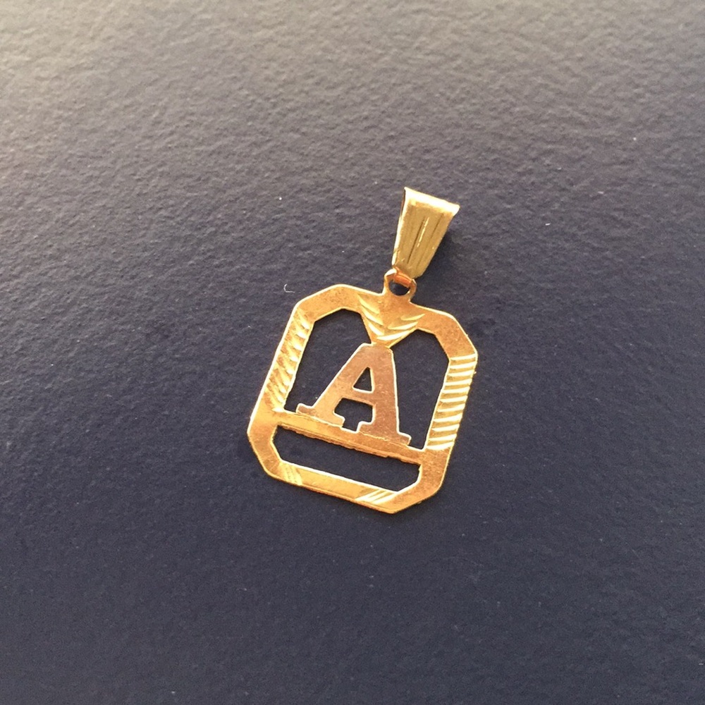 Letter A Real Gold Necklace Piece